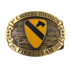 ๐US Army 1st Cavalry Division, First Cav Insignia, Solid Brass Belt Buckle - Picture 1 of 6