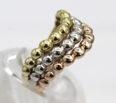 14K Tri-Tone Gold Bubble Wave Band size 6 - Image 1 of 4