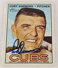 2016 Topps Heritage Curt Simmons Auto Real One Autograph Chicago Cubs St Louis