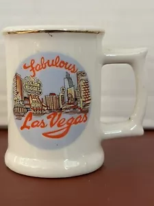Vintage Fabulous Las Vegas Miniatur 2,25" Tourist Souvenir Henkelstein Becher - Bild 1 von 7