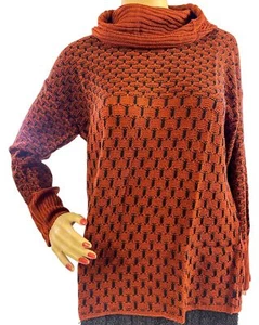 Ioana Pull-Over Women's Chunky Cozy Knit Turtleneck Sweater Large - Picture 1 of 5