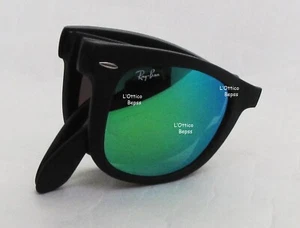 RAY BAN mod: 0RB4105 601s BLACK MATTE 50 LENS CRISTAL VERDE SPECCHIATO - Imagen 1 de 2