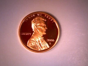 2000 S PROOF LINCOLN MEMORIAL CENT PENNY - Picture 1 of 2