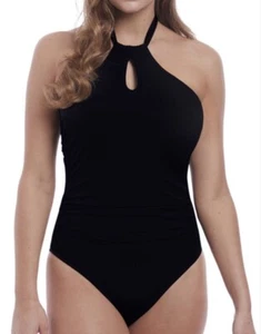 Costume da bagno donna Freya nero remix collo alto nuovo - taglia 30F - con etichette - Foto 1 di 4