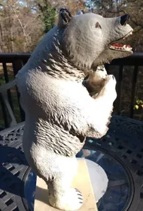 Statua grande orso polare in piedi scultura resistente interno esterno resina - Foto 1 di 24