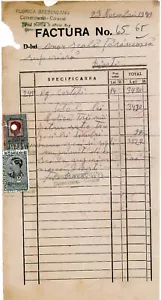 Romania, 1943, Vintage Invoice / Receipt - Revenue / Fiscal Stamps / Cinderellas - Picture 1 of 1