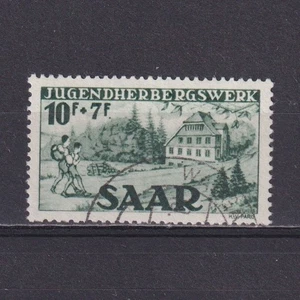 SAAR 1949, Mi# 26Vi, CV €350, The dot under F, signed, Used - Picture 1 of 2