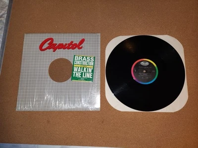 BRASS CONSTRUCTION - WALKIN' THE LINE - SINGLE 12" Vinyl Record Album 1983 Promo - Image 1 of 4