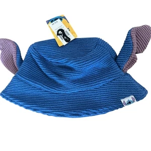 DISNEY STITCH Notched Ear Bucket Hat NWT Blue Purple Ages 14 & UP - Picture 1 of 7