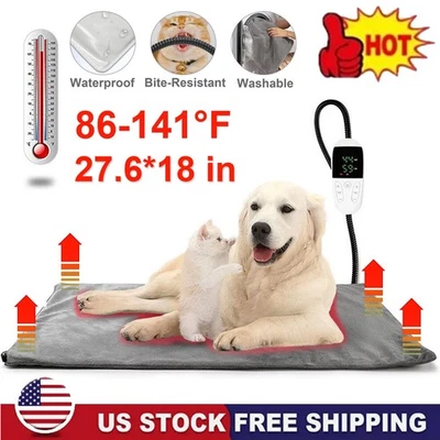 Almohadilla térmica grande para mascotas manta eléctrica impermeable perro gatos estera calentador lavable Foto 1 de 4
