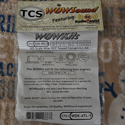 HO Scale TCS #1751 WDK-ATL-5 Atlas GP40-2 Diesel Loco DCC Sound Conversion Kit - Image 1 of 2