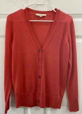 Cárdigan Ann Taylor Loft de Lana con Botones Ligeros Talla S Festivo Vacaciones Foto 1 de 4
