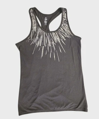 Camiseta sin mangas Zumba Wear gris oscuro picante/negro con detalles metálicos pequeña para mujer Foto 1 de 4