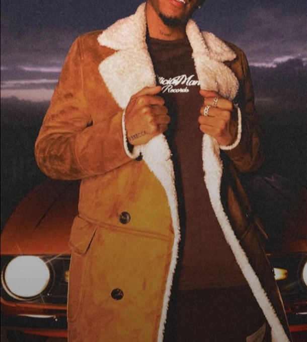 boohooman sherpa, forrado Borg, abrigo largo tostado, grande  Foto 1 de 4