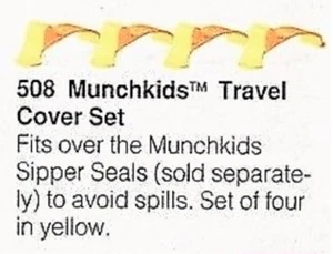 Tupperware MunchKids Reisebezüge Set 2550 gelb passend für gewölbte Sipper Dichtungen - Bild 1 von 5
