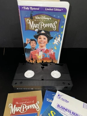 Mary Poppins Limited Edition VHS Clamshell w Commemorative Song Booklet RARE - Image 1 of 4