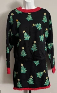 Major Label Group Pullover und Rock Damen Größe L Weihnachtsbäume - Bild 1 von 14