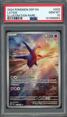 PSA 10 Latios (Illustration Rare) Surging Sparks 203/191 Holo Pokemon Card B6 - Image 1 of 2