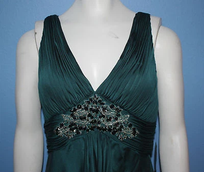 JS Collections Beaded Chiffon Green Dress Size 6 - Image 1 of 2