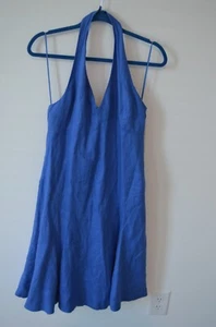 Ralph Lauren linen royal blue halter style aline dress size 8P NWT - Picture 1 of 8