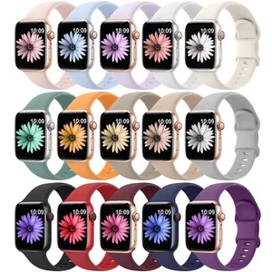 15 Pack Soft Silicone Bands Compatible with Apple Watch Band 40mm 41mm 38mm 4... - Picture 1 of 7