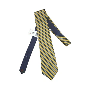 Tommy Hilfiger Two Tone Tie Yellow Blue Stripes And Check - Picture 1 of 5
