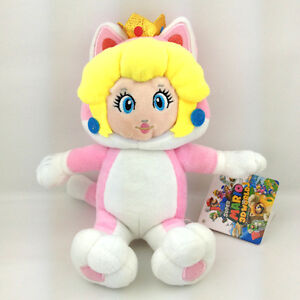 Super Mario 3D World Character Cat Princess Peach Plush Toy Figure Doll Gifts 9"