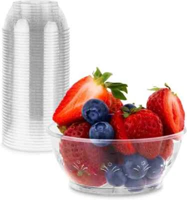 Stock Your Home 50 unidades 6 oz elegantes cuencos de plástico con diseño floral, transparentes Foto 1 de 4