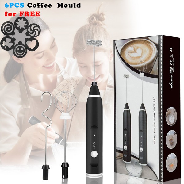 Dual Head Electric Egg Beater Milk Frother USB Charging Mixer For Coffee Drink Photo Related