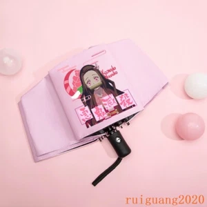 Kamado Tanjirou Anime Sun Protection Umbrella Folding Fully Automatic Student - Picture 1 of 13