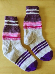 Handmade Knitted socks Unique Warm Boot Bed Sleeper Adult Children NEW - Picture 1 of 26