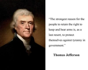 Thomas Jefferson Founding Fathers " second amendment " Quote 8 x 10 Photo k1 - Picture 1 of 1
