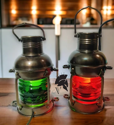 10" Electric Lantern Lamp Boat Light Retro Lamp Home Office Christmas Decorative - Image 1 of 4