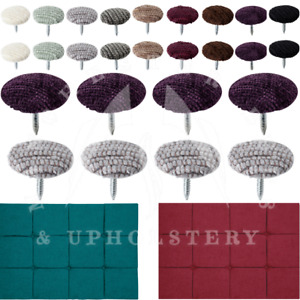 Chenille Covered Nail Back Buttons Upholstery Fabric Headboards Sofas 30L/18 mm.