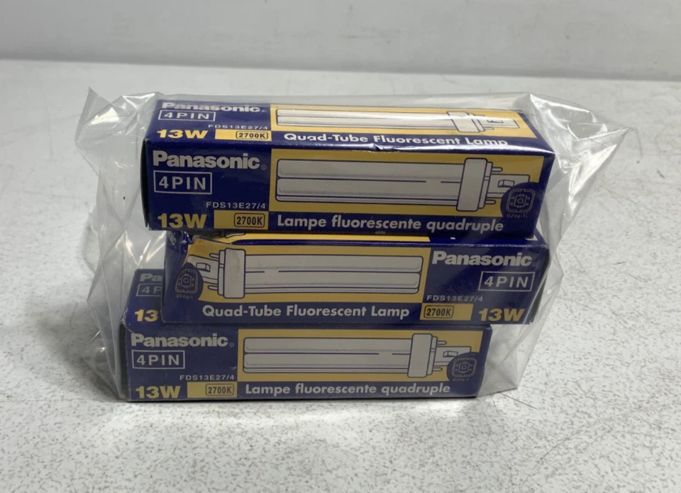 Panasonic FDS13E27/4 Compact Quad Tube Lamp 13 Watt (lot of 3) - Image 1 of 4
