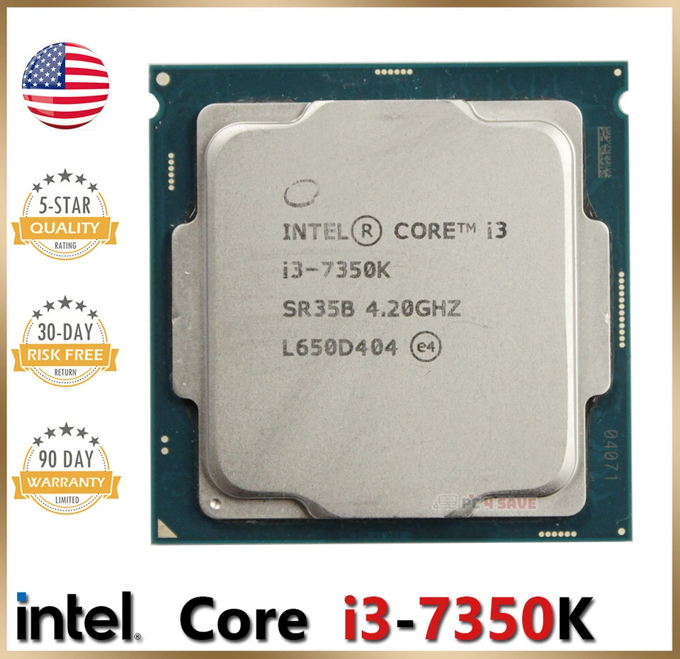 CPU de escritorio 7ª generación Intel Core i3-7350K 4,20 GHz 2 núcleos Kaby Lake LGA-1151 SR35B Foto 1 de 2