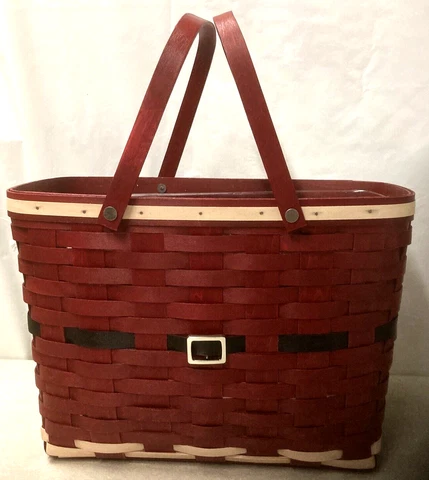 Longaberger 2015 Santa Belly Magazine Basket Set-NEW!!! Cover