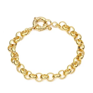 SALE 9K YELLOW Gold Filled Prom 7mm Belcher Bracelet Birthday Xmas 9" b/9323yg - Picture 1 of 3
