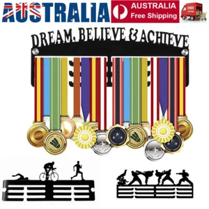 DREAM BELIEVE&ACHIEVE Personalised Acrylic Medal Display Hanger Rack Holder AU - Picture 1 of 25