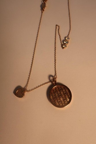 Collana con ciondolo con logo Michael Kors mkj5508791 oro rosa MK nuova con etichette *