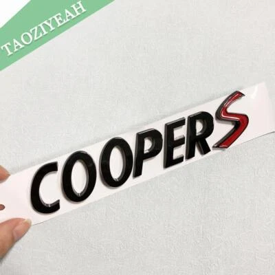 Placa de identificación adhesiva negra brillante insignia emblema para MINI Cooper S R53 R56 F56 Foto 1 de 4