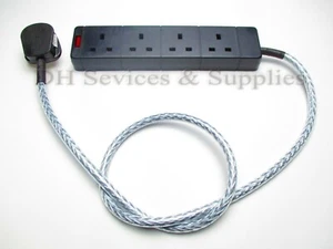 4 WAY AUDIOPHILE MAINS BLOCK 1m Mains Power Cable Shielded 4 Gang  SB1 - Picture 1 of 7
