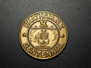 TOKEN MEDAL 1869 1969 CHATHAM NY CENTENNIAL COMMEMORATIVE COIN - Picture 1 of 5