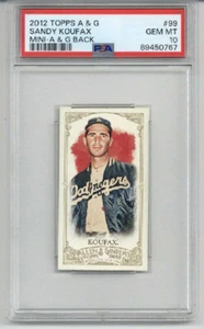 2012 TOPPS ALLEN & GINTER MINI A&G BACK #10 SANDY KOUFAX DODGERS PSA 10 POP 2 - Picture 1 of 2