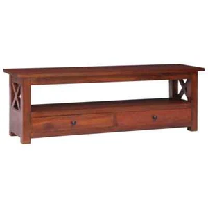 TV Cabinet Brown 115x30x40 Solid Mahogany Wood L5O3 - Picture 1 of 8