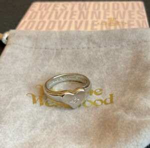 VIVIENNE WESTWOOD silver Marybelle Ring logo Saturn orb ring size 7With box