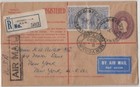 Stamp Australia 4&1/2d violet KGV registered letter 1930 airmail Sydney to USA  
