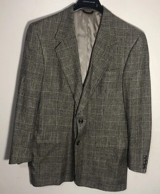 Chaqueta deportiva Hart Schaffer Marx 100 % seda abrigo pata de gallo a cuadros blazer 39R Foto 1 de 4