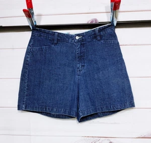 Lee Womens Denim Shorts Size 14M Blue Flat Front High Rise Pockets - Picture 1 of 6