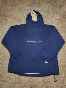 Vintage Timberland Anorak XL Mens Blue Hooded Long Sleeve Pullover Jacket Y2K - Picture 1 of 15